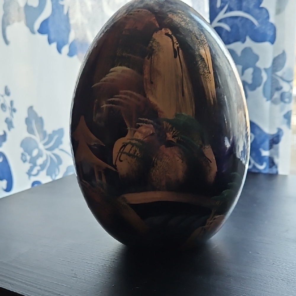 Handcrafted Black and Brown Decorative Egg